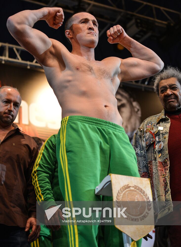 Boxing. Denis Levedev, Guillermo Jones official weigh-ins