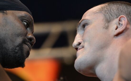 Boxing. Denis Levedev, Guillermo Jones official weigh-ins