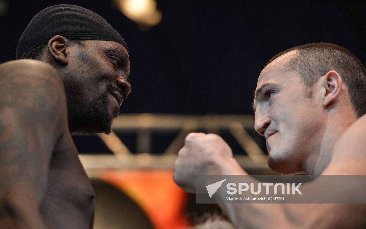 Boxing. Denis Levedev, Guillermo Jones official weigh-ins