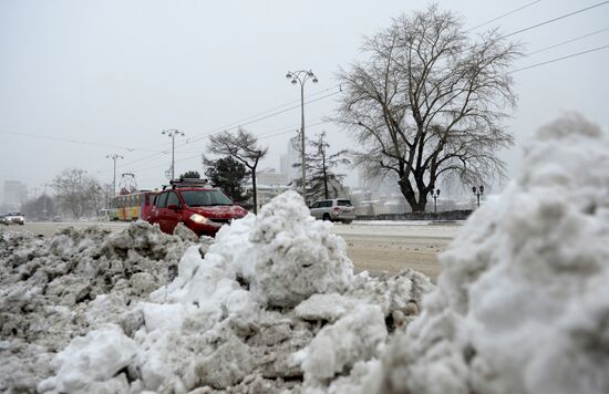 Snowstorm in Yekaterinburg
