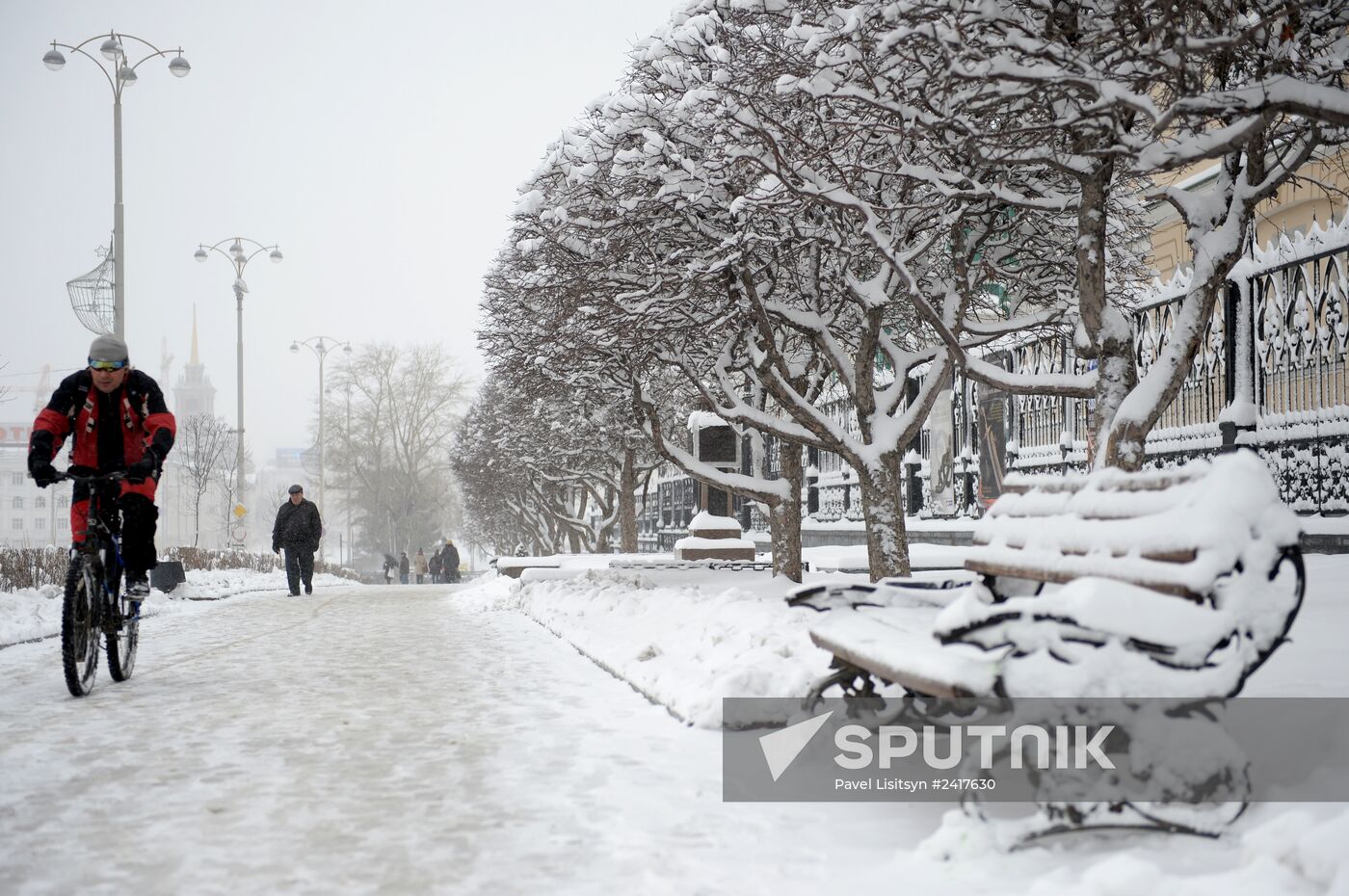 Aftermath of snowstorm in Yekaterinburg
