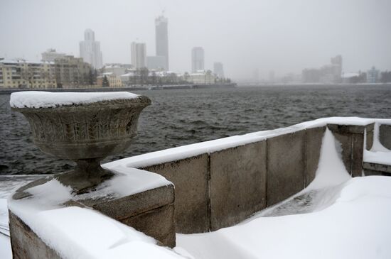 Aftermath of snowstorm in Yekaterinburg