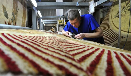 Carpet and rug production at a factory in Rostov-on-Don