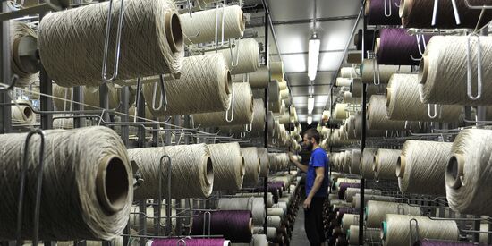Carpet and rug production at a factory in Rostov-on-Don