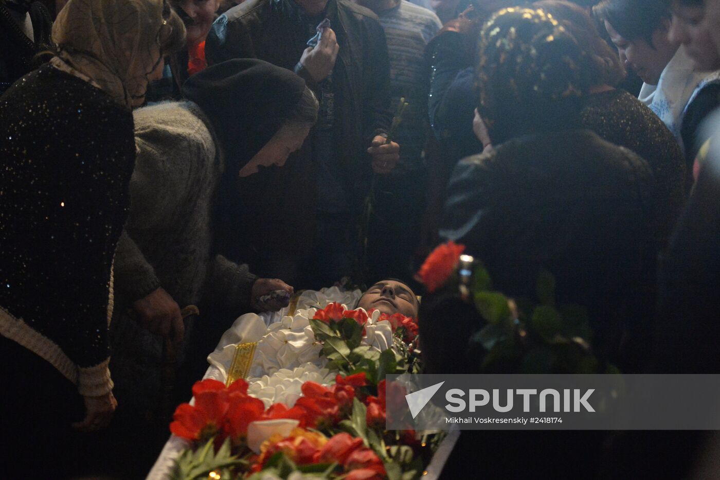 A funeral service for self-defence soldier Alexander Lubenets killed in Donetsk region