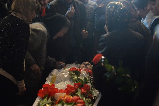 A funeral service for self-defence soldier Alexander Lubenets killed in Donetsk region