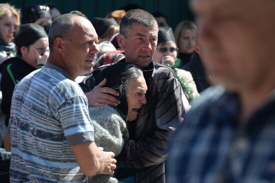 A funeral service for self-defence soldier Alexander Lubenets killed in Donetsk region