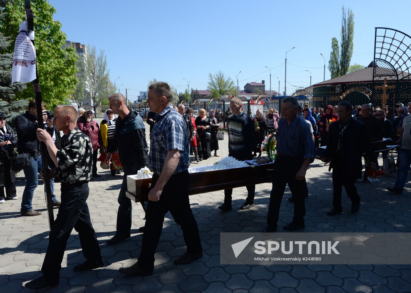 A funeral service for self-defence soldier Alexander Lubenets killed in Donetsk region