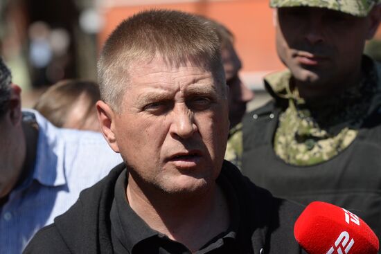 A funeral service for self-defence soldier Alexander Lubenets killed in Donetsk region