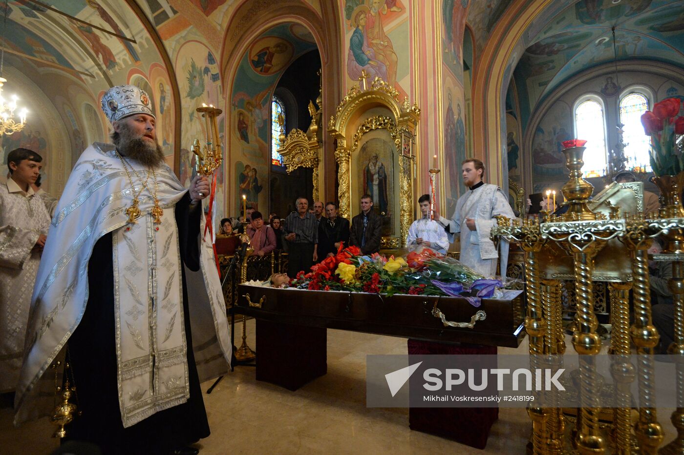 A funeral service for self-defence soldier Alexander Lubenets killed in Donetsk region