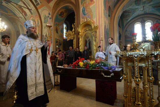 A funeral service for self-defence soldier Alexander Lubenets killed in Donetsk region