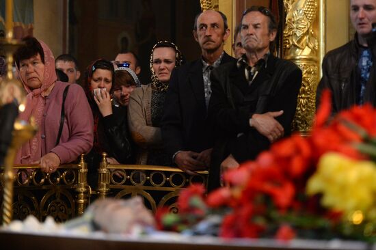 A funeral service for self-defence soldier Alexander Lubenets killed in Donetsk region