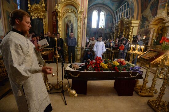 A funeral service for self-defence soldier Alexander Lubenets killed in Donetsk region