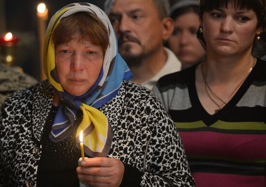 A funeral service for self-defence soldier Alexander Lubenets killed in Donetsk region