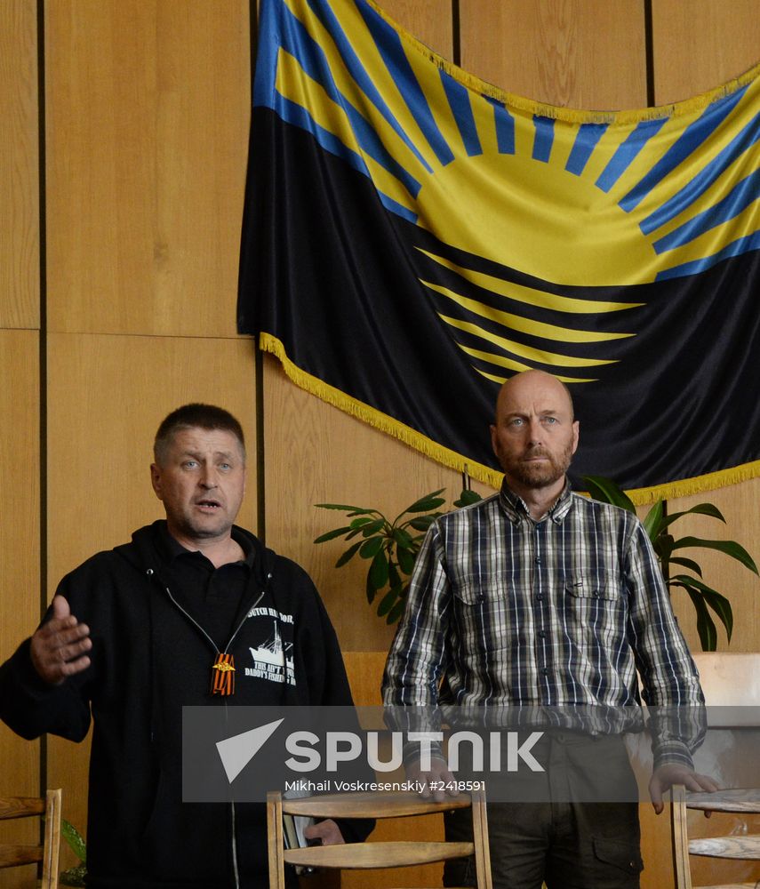 News conference by OSCE observers detained by self-defense forces in Ukraine