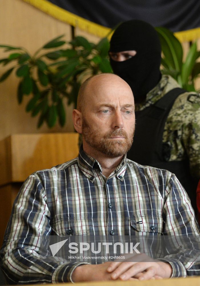 News conference by OSCE observers detained by self-defense forces in Ukraine