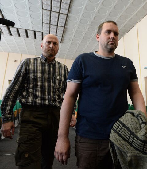 News conference by OSCE observers detained by self-defense forces in Ukraine