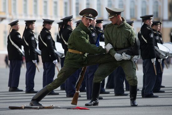 Victory parade rehearsal in St.Petersburg