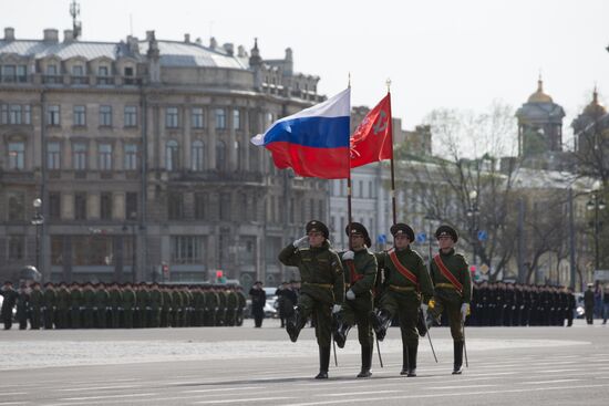 Victory parade rehearsal in St.Petersburg