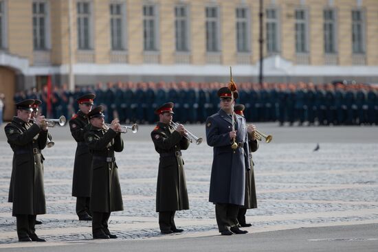 Victory parade rehearsal in St.Petersburg