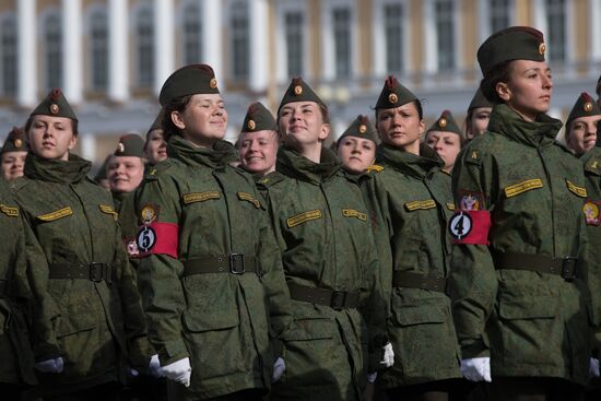 Victory parade rehearsal in St.Petersburg