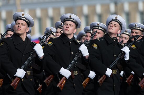 Victory parade rehearsal in St.Petersburg