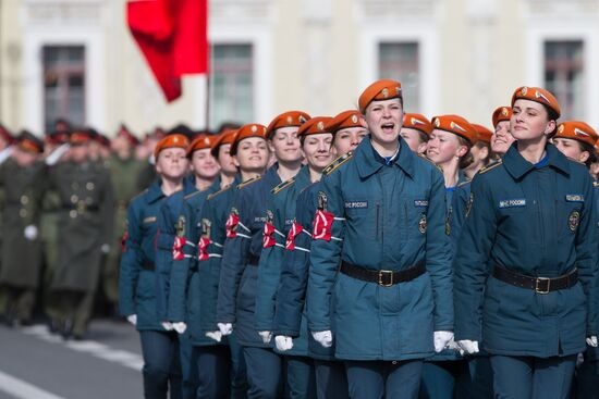Victory parade rehearsal in St.Petersburg