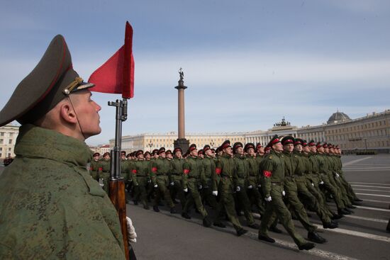 Victory parade rehearsal in St.Petersburg