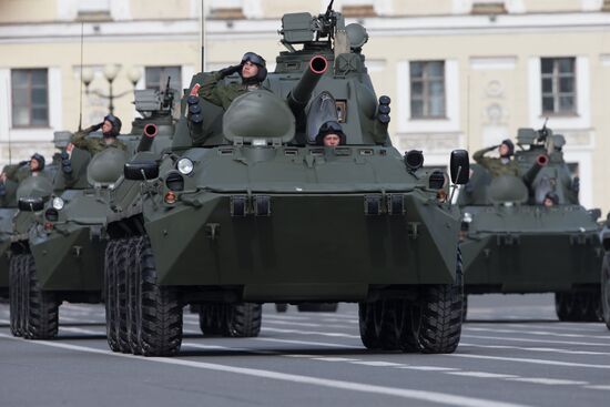 Victory parade rehearsal in St.Petersburg