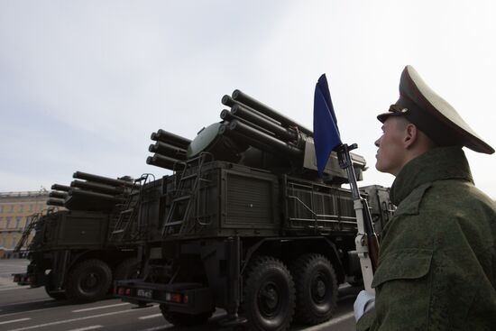 Victory parade rehearsal in St.Petersburg