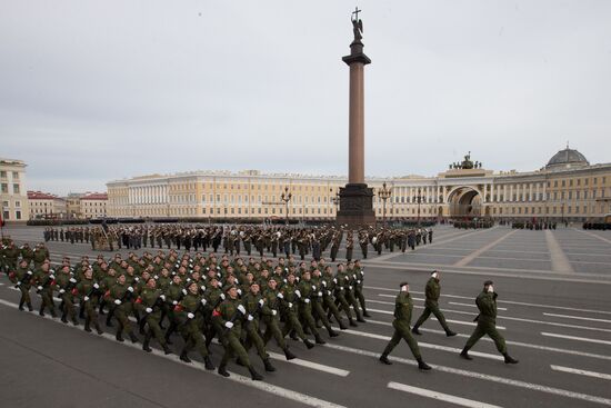 Victory parade rehearsal in St.Petersburg