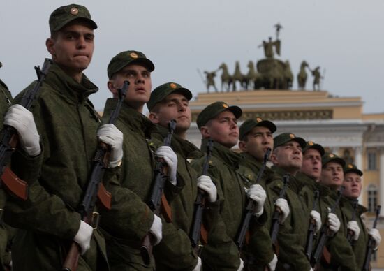 Victory parade rehearsal in St.Petersburg