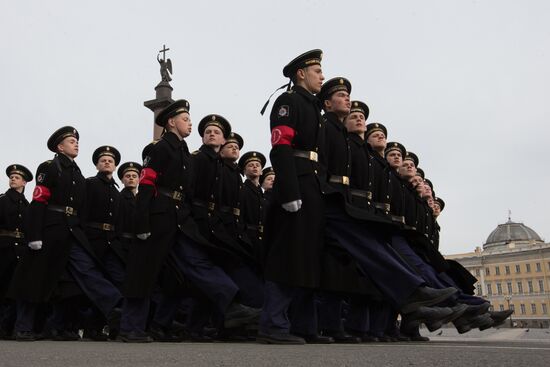 Victory parade rehearsal in St.Petersburg