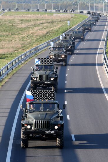 Relocating Baltic Fleet military equipment to Victory Day Parade site