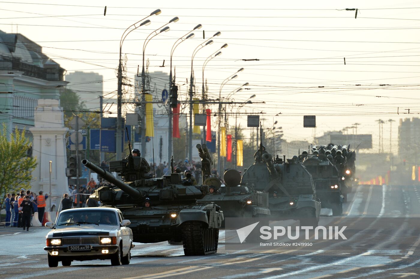Victory Day Parade rehearsal on Red Square in Moscow