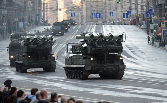 Victory Day Parade rehearsal on Red Square in Moscow