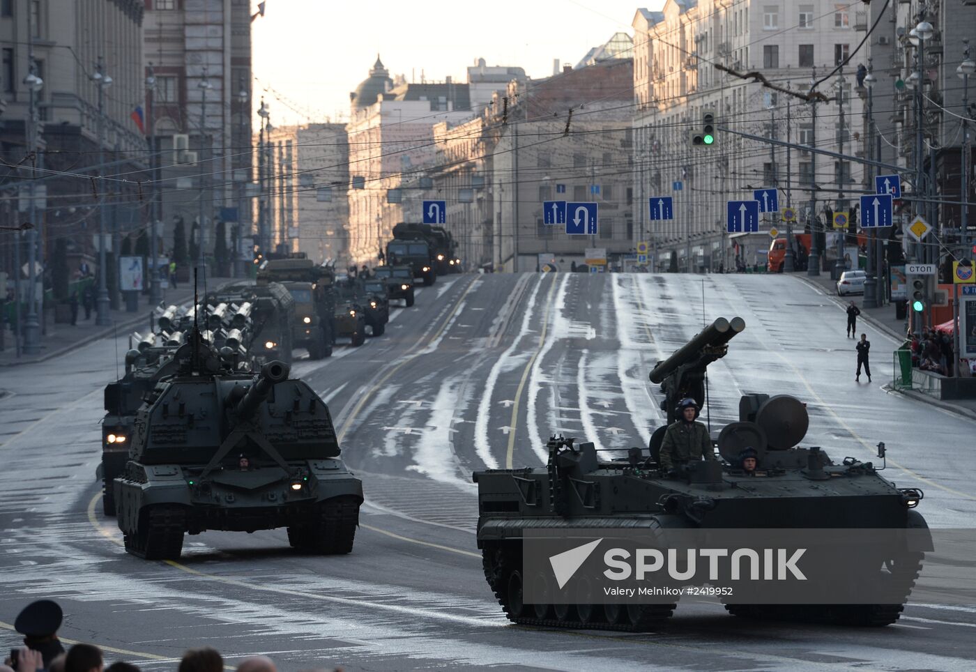 Victory Day Parade rehearsal on Red Square in Moscow