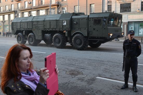 Victory Day Parade rehearsal on Red Square in Moscow