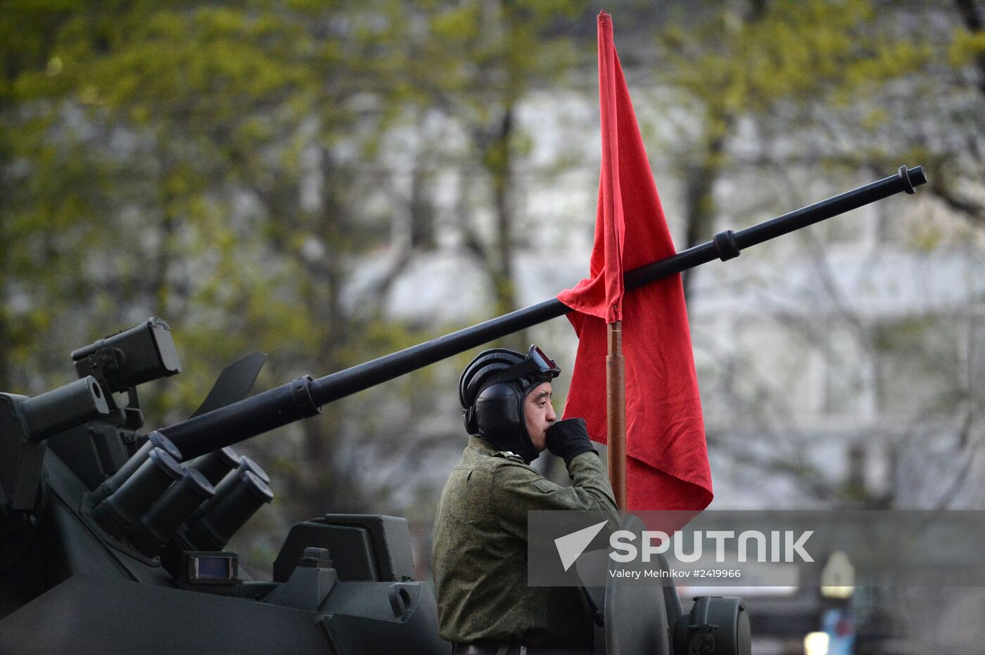 Victory Day Parade rehearsal on Red Square in Moscow