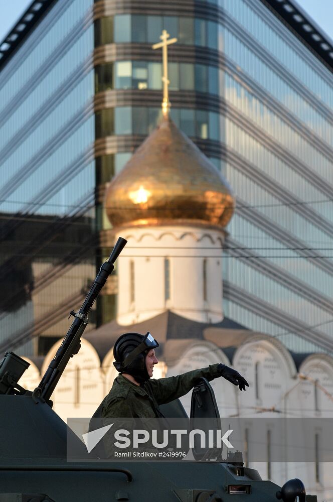 Victory Day Parade rehearsal on Red Square in Moscow