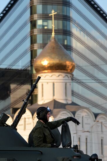 Victory Day Parade rehearsal on Red Square in Moscow