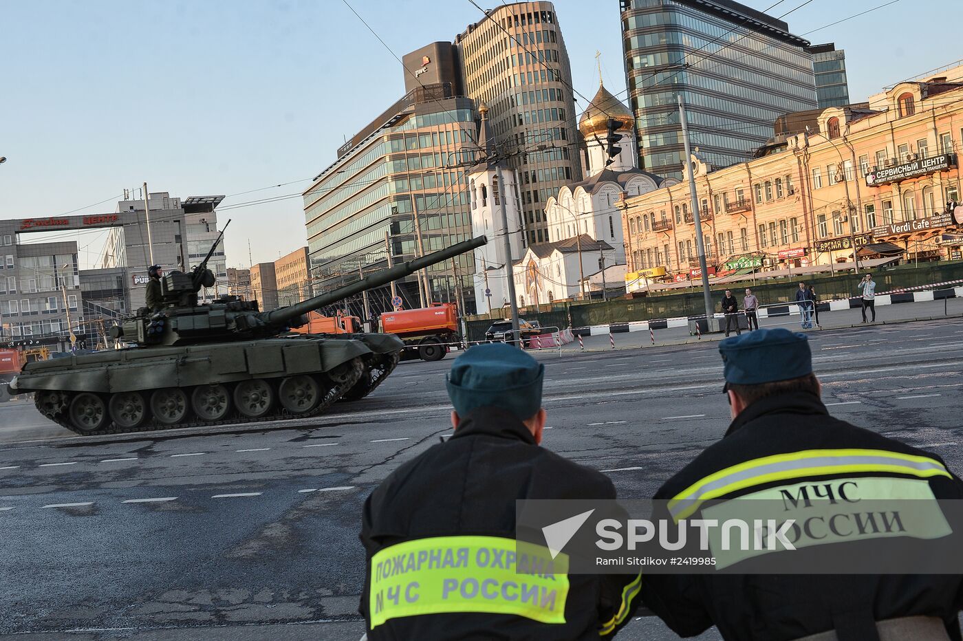 Victory Day Parade rehearsal on Red Square in Moscow