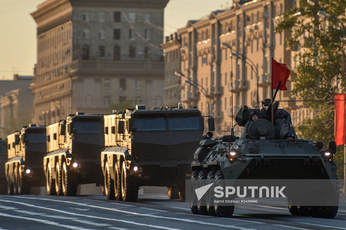 Victory Day Parade rehearsal on Red Square in Moscow