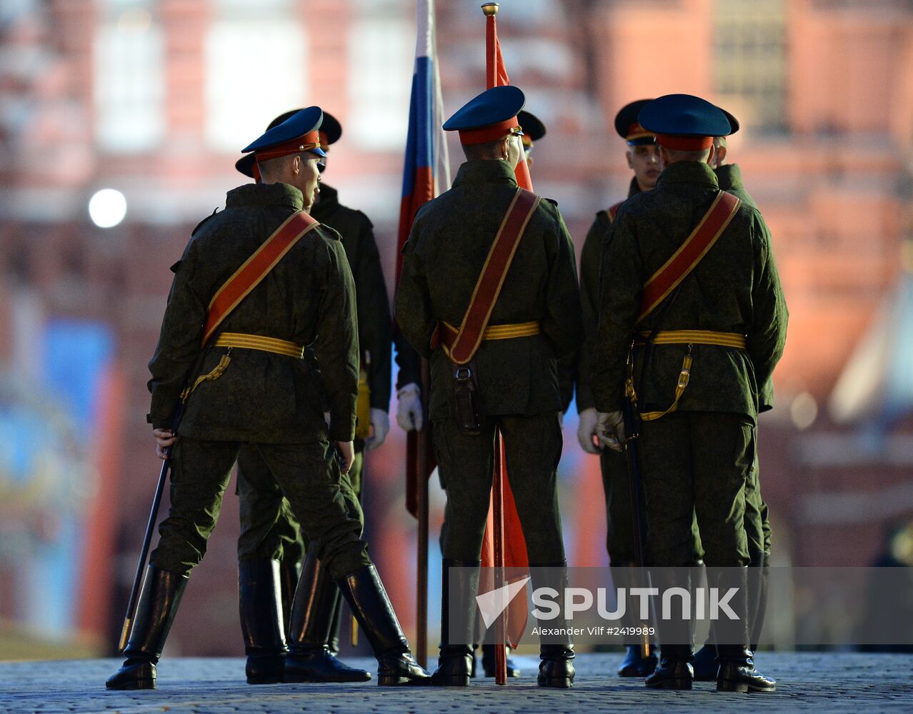 Victory Day Parade rehearsal on Red Square in Moscow
