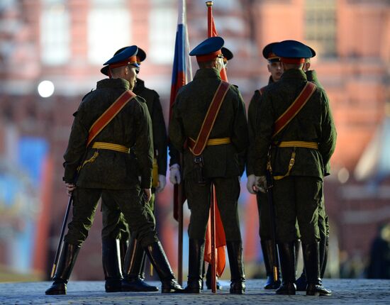 Victory Day Parade rehearsal on Red Square in Moscow