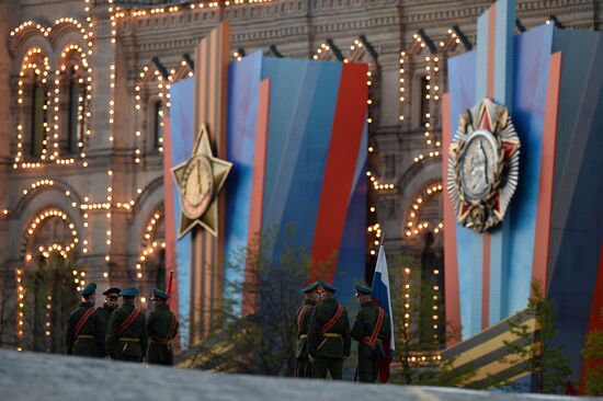 Victory Day Parade rehearsal on Red Square in Moscow