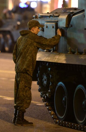 Victory Day Parade rehearsal on Red Square in Moscow