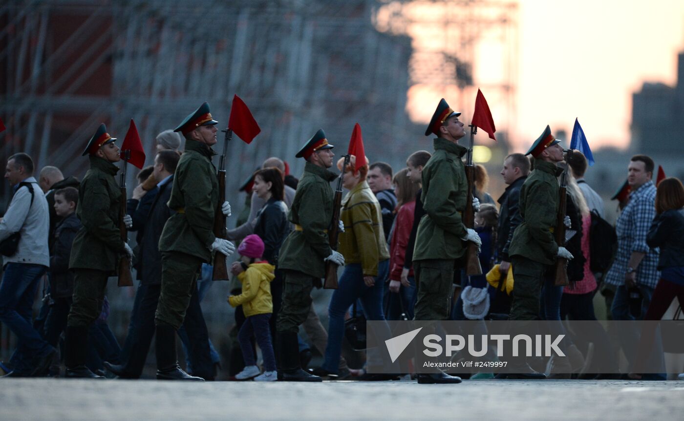 Victory Day Parade rehearsal on Red Square in Moscow