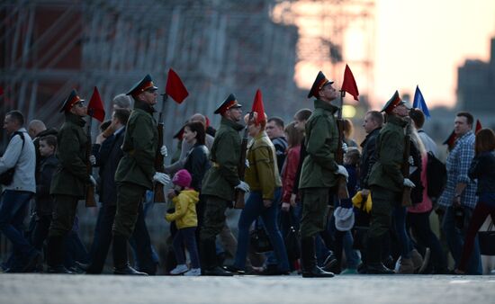 Victory Day Parade rehearsal on Red Square in Moscow
