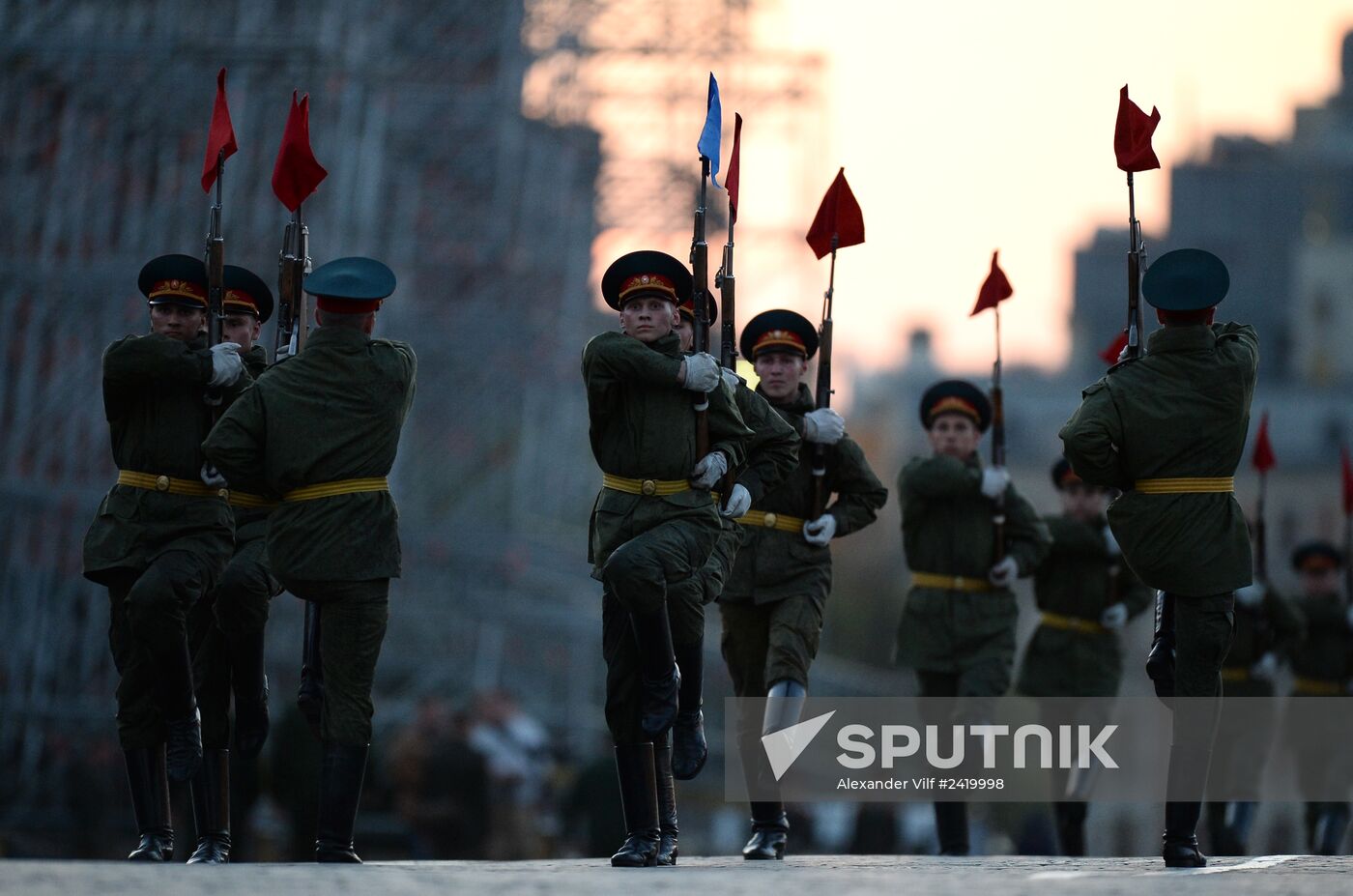 Victory Day Parade rehearsal on Red Square in Moscow
